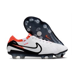 Chaussure Nike Tiempo Legend 10 Elite FG Blanc Noir Pourpre