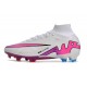 Nike Air Zoom Mercurial Superfly 9 Elite FG Blanc Rose Bleu