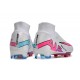 Nike Air Zoom Mercurial Superfly 9 Elite FG Blanc Rose Bleu