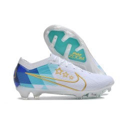 Nike Zoom Mercurial Vapor XV Elite FG Blanc Bleu Or