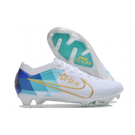 Nike Zoom Mercurial Vapor XV Elite FG Blanc Bleu Or