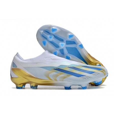 Adidas X Crazyfast.1 Sans Lacets Fg Blanc Bleu Or