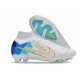 Nike Air Zoom Mercurial Superfly 9 Elite FG Blanc Bleu Or