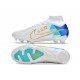 Nike Air Zoom Mercurial Superfly 9 Elite FG Blanc Bleu Or