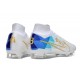 Nike Air Zoom Mercurial Superfly 9 Elite FG Blanc Bleu Or