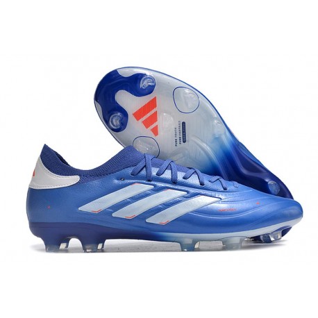 Chaussure adidas Copa Pure II + Elite FG Bleu Lucide Blanc Rouge Solaire