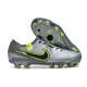 Chaussure Nike Tiempo Legend 10 Elite FG Gris Noir Vert