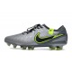 Chaussure Nike Tiempo Legend 10 Elite FG Gris Noir Vert