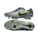 Chaussure Nike Tiempo Legend 10 Elite FG Gris Noir Vert