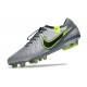 Chaussure Nike Tiempo Legend 10 Elite FG Gris Noir Vert