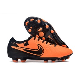 Chaussure Nike Tiempo Legend 10 Elite FG Orange Noir