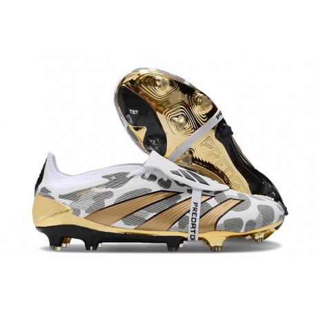adidas Predator Elite Tongue FG Blanc Or Gris