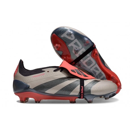 adidas Predator Elite Foldover Tongue FG Platin Métallique Noir Aurore Carbone