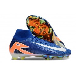 Nike Zoom Mercurial Superfly 10 Elite FG Bleu Blanc Orange