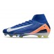 Nike Zoom Mercurial Superfly 10 Elite FG Bleu Blanc Orange
