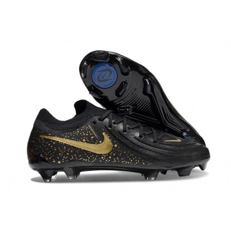 Nike Phantom Luna 2 Elite Low FG Noir Or Monnaie Métallique