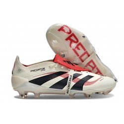 Crampons adidas Predator Elite FT FG Blanc Cassé Noir Rubis Pur