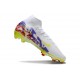Nike Zoom Mercurial Superfly 10 Elite FG Blanc Jaune Violet