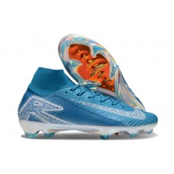 Nike Zoom Mercurial Superfly 10 Elite FG Bleu Blanc
