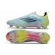 adidas F50 Elite Laceless FG Bleu Très Pâle Semi Bleu Lucide Jaune Semi Solaire