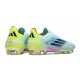 adidas F50 Elite Laceless FG Bleu Très Pâle Semi Bleu Lucide Jaune Semi Solaire