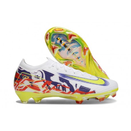 Nike Air Zoom Mercurial Vapor 16 Elite FG Blanc Jaune Violet