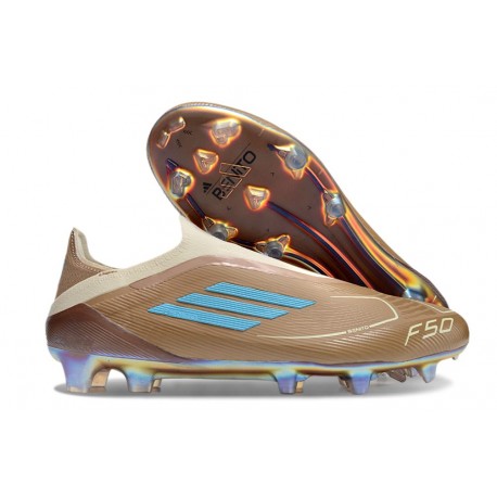 adidas F50 Elite Laceless FG X BAD BUNNY Carton Blanc Crème Cyan Vif
