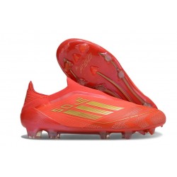 adidas F50 Elite Laceless FG Rouge Solaire Or Métallique Rouge Vif