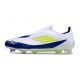 adidas F50 Elite Laceless FG Blanc Jaune Solaire Bleu Lucide