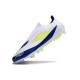adidas F50 Elite Laceless FG Blanc Jaune Solaire Bleu Lucide