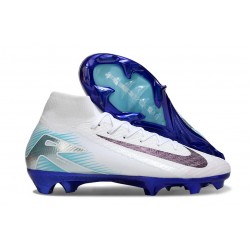 Nike Zoom Mercurial Superfly 10 Elite FG Blanc Bleu Noir