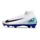 Nike Zoom Mercurial Superfly 10 Elite FG Blanc Bleu Noir