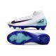 Nike Zoom Mercurial Superfly 10 Elite FG Blanc Bleu Noir
