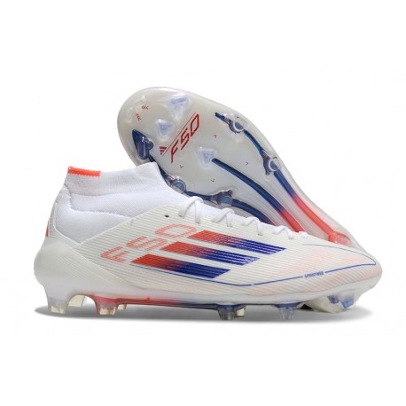 adidas F50 Elite Mid FG Advancement - Blanc Rouge Bleu
