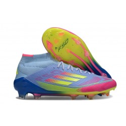 adidas F50 Elite Mid FG Bleu Fusion Citron Lucide Rose