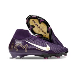 Nike Air Zoom Mercurial Superfly X Elite FG MBAPPÉ Violet Grandiose Ivoire Pâle
