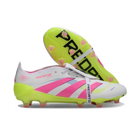 Crampons adidas Predator Elite FT FG Blanc Rose Lucide Citron Lucide