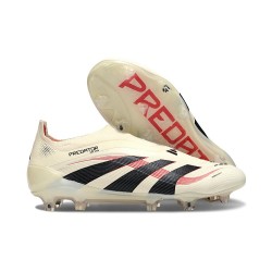 Crampons adidas Predator Elite 25 LL FG Blanc Cassé Noir Rubis Pur