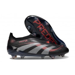 Crampons adidas Predator Elite 25 LL FG Noir Gris Quatre Rouge Lucide
