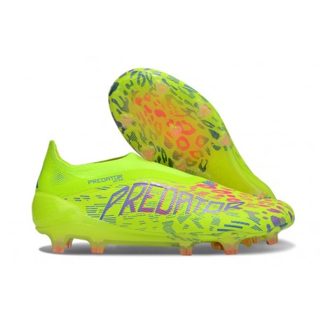 Crampons adidas Predator Elite 25 LL FG Citron Lucide Rose Bleu Fusion