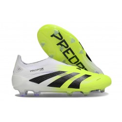 Crampons adidas Predator Elite 25 LL FG Blanc Noir Citron Lucid