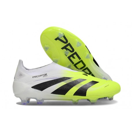 Crampons adidas Predator Elite 25 LL FG Blanc Noir Citron Lucid