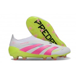 Crampons adidas Predator Elite 25 LL FG Blanc Rose Lucide Citron Lucide