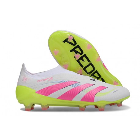 Crampons adidas Predator Elite 25 LL FG Blanc Rose Lucide Citron Lucide