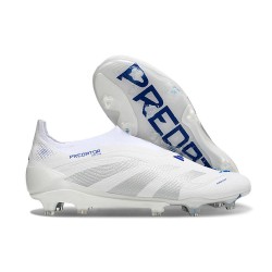 Crampons adidas Predator Elite 25 LL FG Blanc Gris Bleu