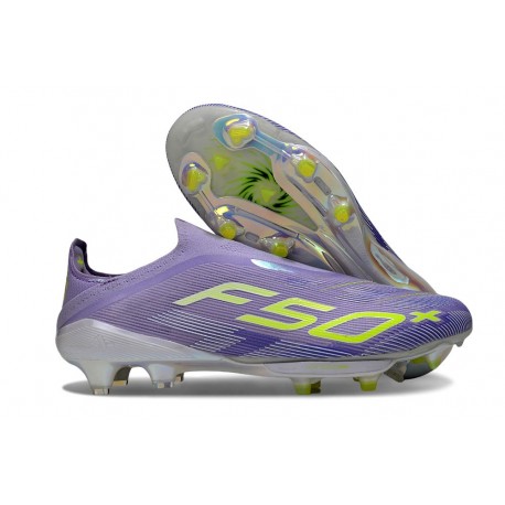 Chaussure adidas F50+ LL FG Violet Rapide Blanc Ftwr Citron Lucide
