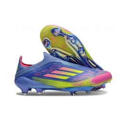 Chaussure adidas F50+ LL FG Bleu Fusion Citron Lucide Rose Lucide