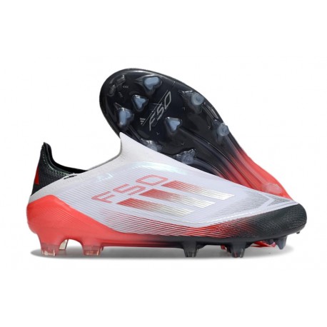 adidas F50 Elite Laceless FG Blanc Noir Rouge