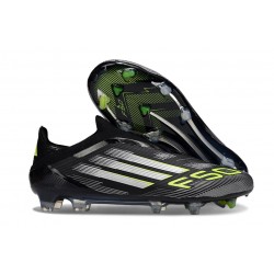 adidas F50 Elite Laceless FG Core Noir Fer Mét. Citron Lucide