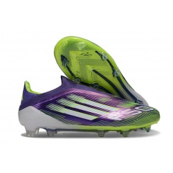 adidas F50 Elite Laceless FG Violet Rapide Blanc Ftwr Citron Lucide